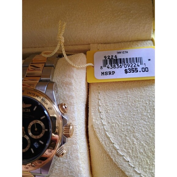 Men's Luxury Watch - Invicta Speedway Quartz Chronograph Black Dial 9224 New - Picture 11 of 16